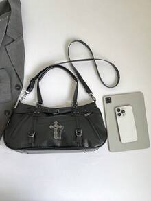 新款高端大容量女士旅行包,甜美时尚单肩斜挎包 - 黑色 - 查看 7
