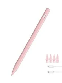 第二代 Apple Pencil，磁吸式无线充电，含充电线，兼容 iPad A16/10/9/8/7/6、iPad mini 7/6/5、iPad Air 5/4/3、iPad Air 11 英寸 M3/M2、iPad Air 13 英寸 M3/M2、iPad Pro 11 英寸 M5/M4/4/3/2/1、iPad Pro 12.9 英寸 6/5/4/3、iPad Pro 13 英寸 M5/M4，90mAh，粉色 - 粉色 - 查看 2