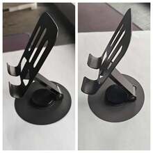 1 pieza Soporte de teléfono de aleación de aluminio - Soporte de escritorio giratorio 360° a prueba de agua, diseño plegable y ajustable de 2 niveles de altura, adecuado para uso en escritorio y mesita de noche, almacenamiento de escritorio, soporte ideal para oficina, color aleatorio - A - Ver 7
