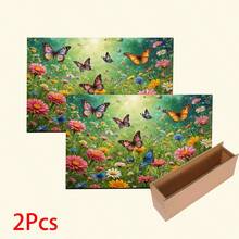 1 件蝴蝶图案印花硅胶地毯，易于清洁，3D 打印长方形，适用于玄关、客厅、厨房、卧室、走廊、浴室、洗衣房 - 涤纶地毯，适合室内外家居装饰 - 彩色 - 查看 15