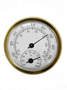 High Precision Wall-Mounted Mechanical Thermometer & Hygrometer - Dual Scale (°C/°F & %RH), Battery-Free, Durable Metal Construction, Home, Office, Outdoor Decor, Precise Instrument, Elegant Metal Surface, Easy-Read Dial, Classic Design, Kindergarten Environment Control, Weather Station, Humidity Monitoring - Multicolor - View 9
