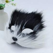 Animal Costume Set For Halloween And Christmas With Fox Tail, Faux Leather Wolf Or Cat Suit, Hoodie, Plush Gloves And Mask - L - 查看 10