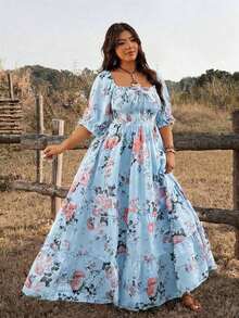 Plus Size Dresses - Blue - View 12