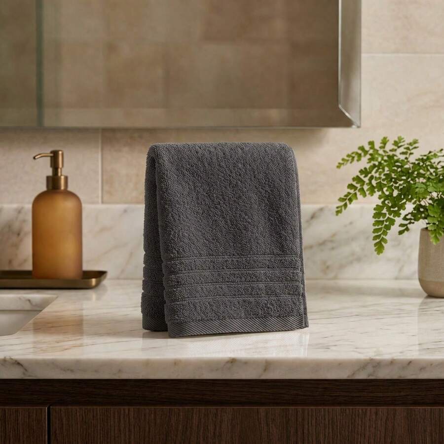 Towel & Bath Towel Sets - Dark Gray - View 1