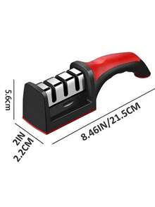 3/4 Stages Handheld Knife Sharpener, Multi Purpose Fast Sharpening Tool Non-Slip Base Design, Essential Kitchen Knives Accessory Gadget For Home Use - Multicolor - View 5