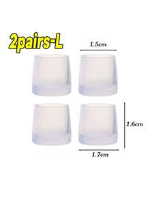 2 Pairs (4pcs) Women's Black Transparent Non-Slip High Heel Protectors, Wearable Quiet Shock-Absorbing Heel Covers Shoe Accessories - Clear - View 8
