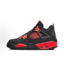 Nike JordanAir Jordan 4 "Red Thunder" Thunder GS Durable Mid-Top Basketball Shoes Black/Red Unisex - 408452-016 - View 10