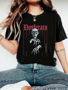 Camiseta casual femenina 2026 con cuello redondo y mangas cortas, con silueta de princesa rana, colores agradables, estilo sencillo que resalta tu estilo único, tops unisex, blusas para hombre - Schwarz - Visa 6
