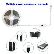 5V USB供電感應式智能LED燈條，手揮感應開關燈，免觸摸啟動，柔和護眼光，自黏式免鑽孔免安裝，櫥櫃燈，電視背景牆補光燈，居家裝飾氛圍燈，節日婚禮派對氛圍燈，小節日禮物 | LED燈，臥室LED燈，臥室裝飾，LED燈條，房間裝飾 - 暖白光 - 查看 4