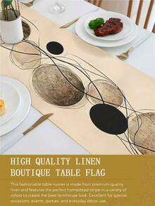 1 pieza Camino de mesa de estilo minimalista de baja saturación, alfombra moderna para sala de estar y comedor, mantel rectangular, lavable, adecuado para cocina, mesa de comedor, fiesta, boda, decoración vintage, entrada, reunión familiar, mesa de café - Multicolor - Ver 7