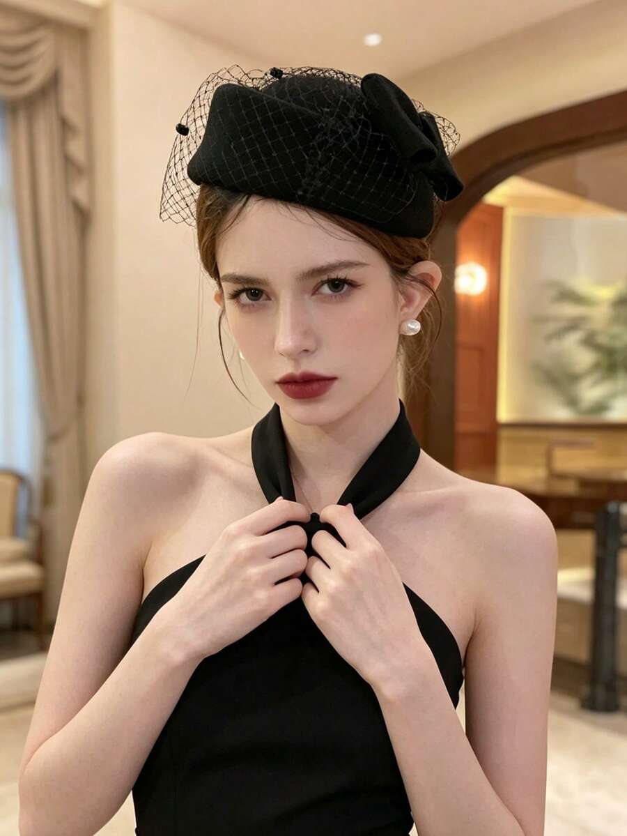 Mũ nỉ mềm lưới cài nút dành cho nữ, thời trang và đa năng, thích hợp làm quà tặng cho bạn trai. - MM1413 - Xem 1