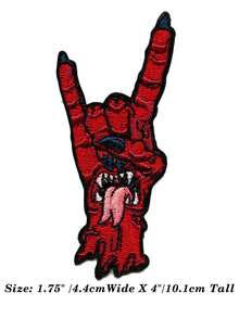 1 miếng vá hình miệng quỷ, kiểu dáng Alternative Rock Metal, thêu, có thể ủi lên. - Nhiều màu - Xem 8