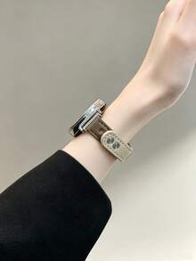 1件女款超纖皮革智慧手錶錶帶，兼容18mm/20mm/22mm，適用Galaxy Watch 8/7/6/5/4 (40mm, 44mm)，快拆彈簧桿，免工具安裝，易於佩戴，雙針扣錶帶，兼容 Watch GT6/5/4/3/Pro (46mm)，適用錶接口寬度18mm/20mm/22mm智慧手錶錶帶配件 - 彩色 - 查看 2