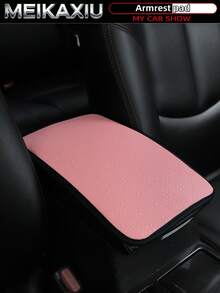 MEIKAXIU 32cm X 19cm PU Leather Star Pattern Car Armrest Pad, Center Console Pad, Car Decor Accessories, For Women - PU Leather Star Style - View 9