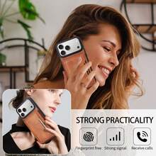 1pc Leather Flip Stand Wallet Case With Card Slots Compatible With Apple 17 Pro Max / Galaxy A56 Smartphone - Brown - View 7