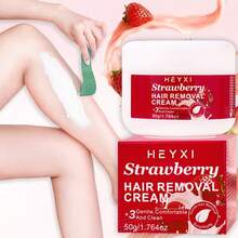 1 pieza Crema depilatoria de fresa HEYXI, depilación duradera y rápida, depilación sencilla, eliminación instantánea del vello, piel suave y limpia, rápida y suave, apta para rostro, labios, axilas, piernas, brazos y todo el Body, para mujeres y hombres - crema depilatoria de fresa - Ver 2