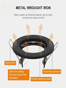 6pcs Recessed Downlight Frame LED Ceiling Fixtures Downlight GU10 MR16 Ceiling Spot Lights Fitting Fixture - 6 Light Brackets + 6 GU10s - View 2