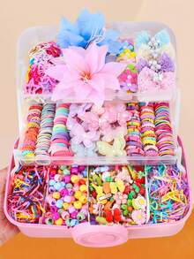 650/10 Stücke Set rosa Schmetterling Haarzubehör, hoch elastische Haargummis, verschiedene Stile Haarspangen, süß und niedlich - geeignet für Mädchen und Frauen, Alltag, Schule, Urlaub, Verabredung - Verschiedenfarbig - Übersicht 11