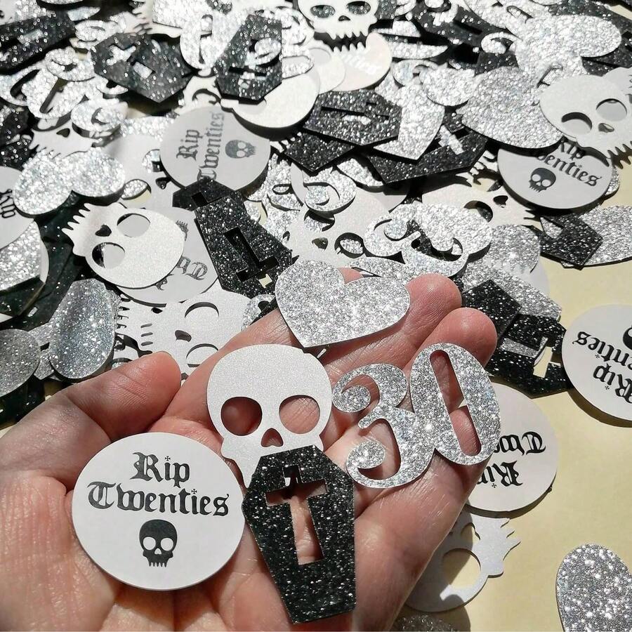 100/200pcs "Farewell To My 20s" Multicolor Confetti, "Farewell To My 20s" Decorations, Youth Funeral, 30th Birthday Party - Multicolor - View 1