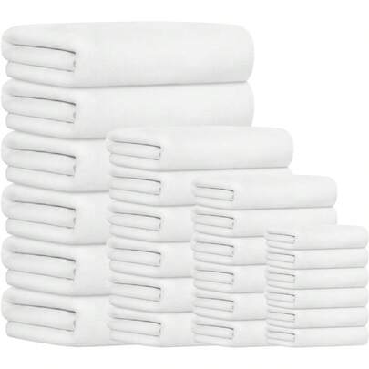 Khăn lau sợi microfiber và khăn mặt gói 4/8/12 chiếc, 14" X 30" siêu thấm hút và mềm mại, khăn mặt khăn lau cho phòng tắm, phòng gym, khách sạn và spa, khăn lau đa năng nhanh khô