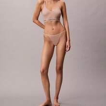 Calvin Klein Microfiber Seamless Rib Lightly Lined Bralette Underwear  Women  Bras + Bralettes QP3385O - 雪松 - 查看 2