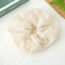 1件甜美優雅女款大號網紗蝴蝶結刺繡花卉髮圈，粉色、藍色、綠色可選，適用於馬尾、盤髮髮型，度假與日常穿搭，波希米亞風彈性髮帶 - 彩色 - 查看 15