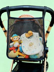 1pc Large Capacity Stroller Organizer Bag, Mesh Stroller Storage Bag, Baby Outing Essential - Multicolor - View 1
