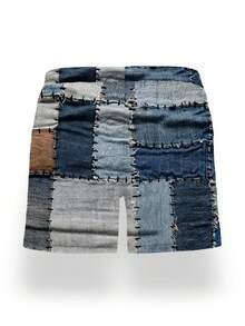 Quần bơi nam 2 trong 1 (có lớp lót lưới) - nhanh khô, chống cọ xát, quần short đi biển in họa tiết giả denim, phong cách poster minh họa retro - Nhiều màu - Xem 9