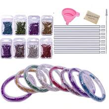 DIY Colorful Sequin Bracelet Making Kit, Tube Sequins DIY Craft, Suitable For Birthday Party, Holiday Gathering, Gift Exchange - Multicolor - View 3