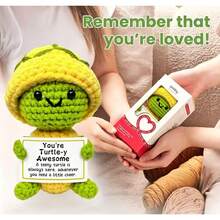 1pc Yellow Helmet Turtle Warm Wool Crochet Is A Multifunctional Decoration At Home And In The Car. Perfect For A Table Or Dashboard. This Is A Real Thank-You Gift That Everyone Will Like And Cherish. - Multicolor - View 6
