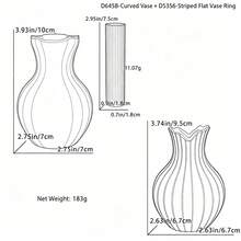 1個DIY波浪邊花瓶矽膠模具，直條紋筆筒收納盒模具，石膏樹脂花卉裝飾模具 - 曲邊花瓶+條紋平面花瓶花器 - 查看 1