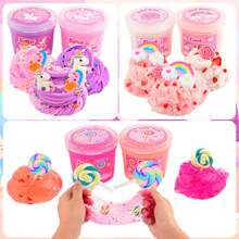 Set de 6 piezas de slime de nube rosa, juego de regalo de slime suave, lindo regalo de cumpleaños - Multicolor - Ver 6