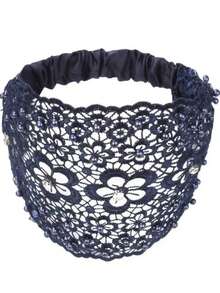 This 1pc Women's Fashion Crocheted Headband Features Faux Pearls And Openwork Design, Made Of Elegant Lace And Satin Stretch Fabric, Suitable For Special Occasions, Parties, And Everyday Wear. Summer Hair Accessories - Multicolor - View 14