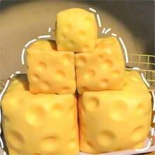 Jumbo Cheese Cube Stress Ball Big Cheese Shapeable Squeeze Ball Non-Bounce Fidget Toy ASMR Sensory Anti-Stress Christmas Gift - Multicolor - View 7