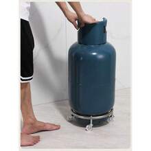 Heavy-Duty Gas Cylinder Cart With Locking Wheels -  Movement Of Standard Propane Cylinders - Propane Cylinder Stand - Silvery - View 8