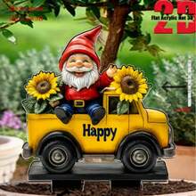 2D Acrylic Gnome Style Garden Landscape Decor Stakes - B - View 7