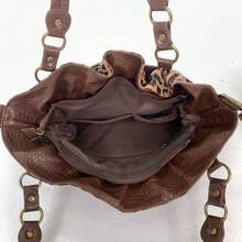 Leopardenmuster Vintage Tragetasche, Y2K Retro Schnallen Schultertasche, Große Kapazität Pendler Boho Handtasche, Geeignet für den täglichen Gebrauch - Braun - Übersicht 11