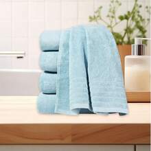 Toalla Antibacteriana Segura para Piel 100% Algodón Premium, Alta Absorción Suave Sin Irritación, Tamaños 30x50cm 35x75cm 70x130cm 90x150cm, Toalla Infantil Toalla de Mano Toalla de Baño Toalla Grande, Multicolor - azul claro - Ver 15