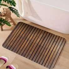 1pc,Wood Grain Bath Mat, Water-Absorbing Bathroom Floor Mat, Faux Wood Grain Printed Shower Mat, Suitable For Use In Bathrooms, Kitchens, Hallways, And Other Areas. Available In Various Wood Colors. - A - View 2