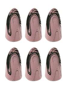 2/6/8/10/20pcs Rocket-Shaped Makeup Sponges, Black & Pink, Latex-Free Hydrophilic Polyurethane, Suitable For Liquid Foundation, BB Cream, Concealer - Multicolor - View 11