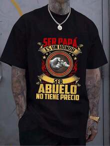 1 pcsCamiseta Hombre Algodón Suave con Diseño Ser Padre y Abuelo,Un Honor.Estilo Casual para Papá o Abuelo,Idea Regalo Original y Confortable.180g 100% Cotton - Negro - Ver 1