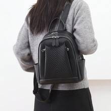 LECEY Women's Fashion Versatile Backpack, Minimalist Design - Black - View 2