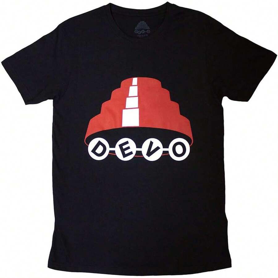 Rock Off - Devo Dome Band Logo T-Shirt - 黑色 - 查看 1