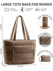 Bolso de mano para mujer, bolso ligero y esponjoso, adecuado para viajes, trabajo, playa, gimnasio, compras - Rosa 2 - Ver 11