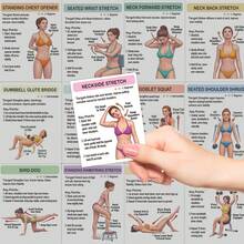 30 piezas de Tarjetas de Ejercicios (8.5x6.5cm) | Ejercicios con mancuernas, pesas y estiramientos, adecuados para el gimnasio en casa, guía de entrenamiento de Body completo para principiantes e intermedios - 30 tarjetas de entrenamiento - Ver 5