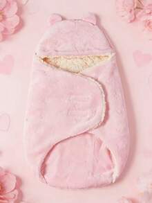 Manta de envoltura con diseño lindo - Suave y transpirable, calidez para todas las estaciones, regalo perfecto para baby shower - Rosa Pálido - Ver 1