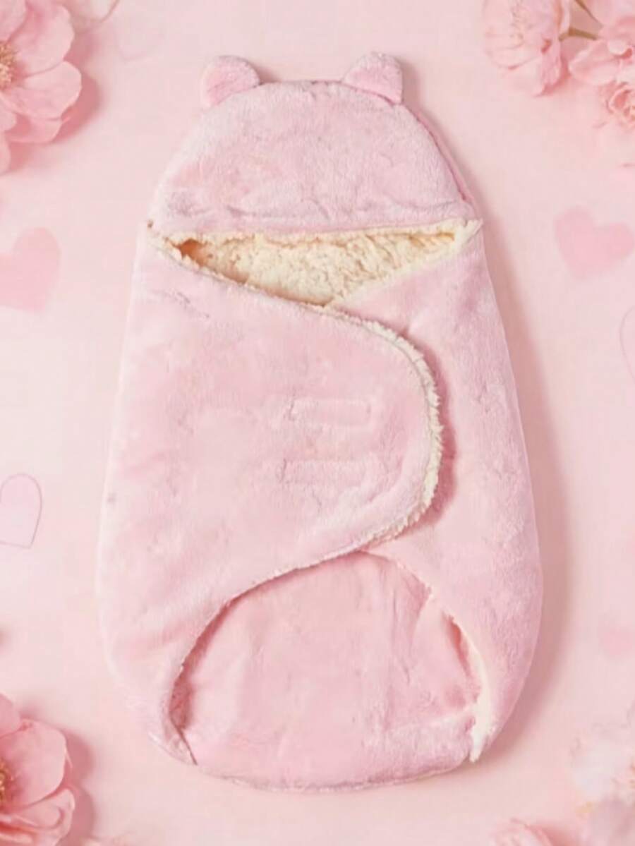 Manta de envoltura con diseño lindo - Suave y transpirable, calidez para todas las estaciones, regalo perfecto para baby shower - Rosa Pálido - Ver 1