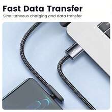 66W USB A 轉 Type-C 充電線，長度 3.3ft/4.9ft/6.6ft，USB-C 快充線，相容於 17/16/15/Pro/Pro Max/Plus，Pro 12.9/11，Air 4/5，Mini 6，Moto G，Pixel 及其他 USB-C 裝置，相容於 17, 17 Pro Max, 16, 16 Plus, 16 Pro, 16 Pro Max，相容於 Redmi，旅行充電 - 彩色 - 查看 3