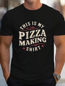Camiseta de Hombre para Hacer Pizza - Negro - Ver 6