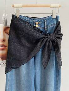 1pc Women's New Lace Layered Triangle Waist Skirt Scarf Hip Cover Apron Skirt - Multicolor - View 9